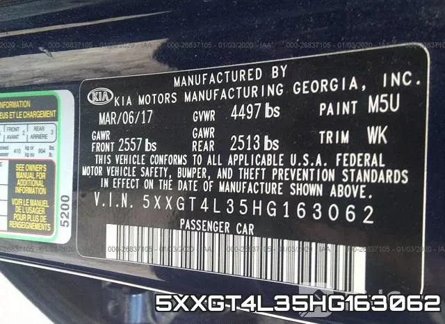 5XXGT4L35HG163062 фото 10