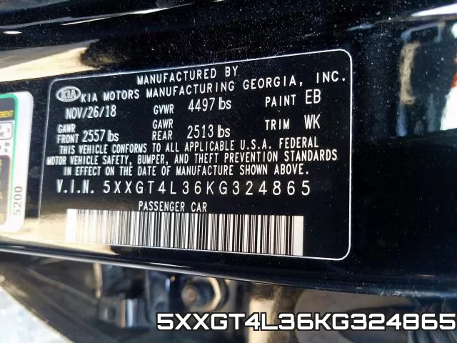 5XXGT4L36KG324865 фото 2