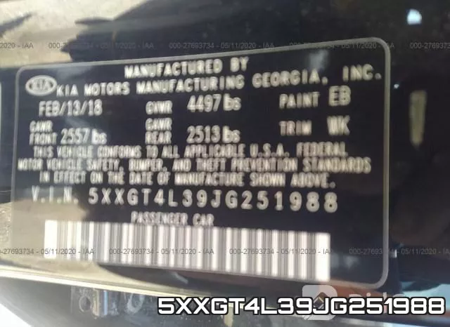 5XXGT4L39JG251988 фото 10