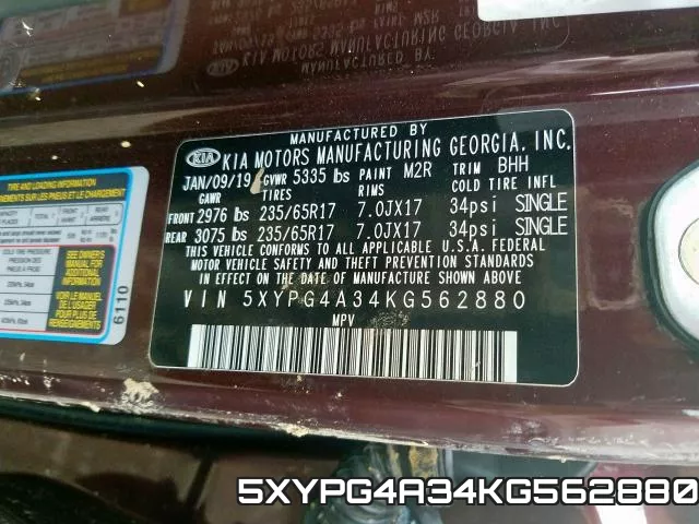5XYPG4A34KG562880 фото 2