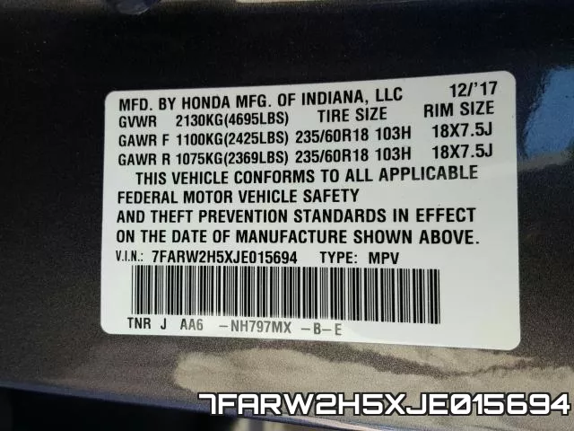 7FARW2H5XJE015694 фото 2