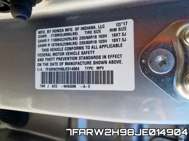 7FARW2H98JE014904 фото 2