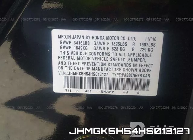 JHMGK5H54HS013127 фото 10