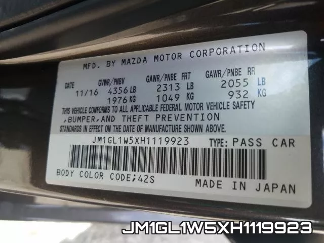 JM1GL1W5XH1119923 фото 2