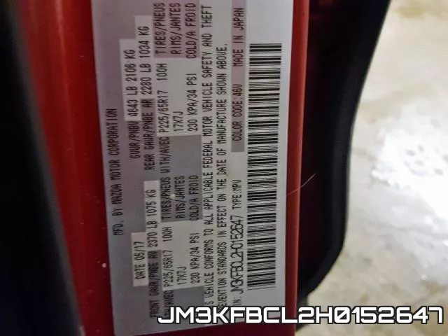 JM3KFBCL2H0152647 фото 2