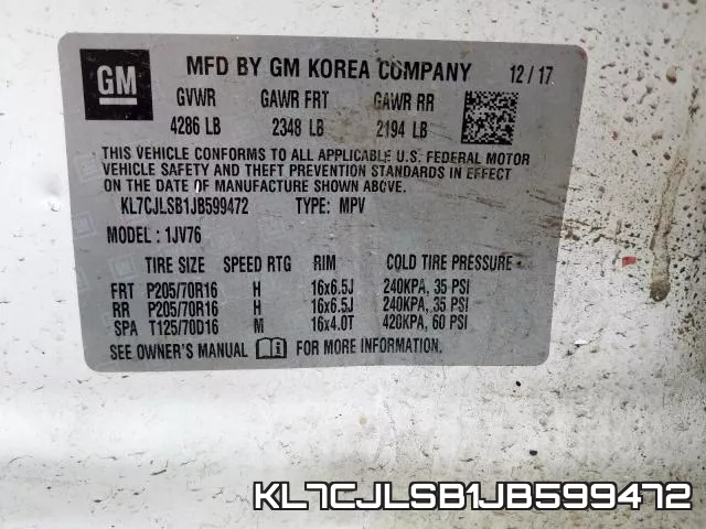 KL7CJLSB1JB599472 фото 2