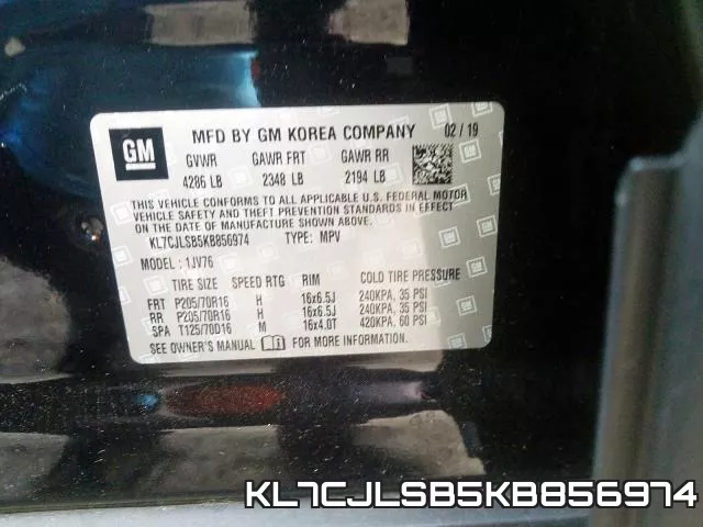 KL7CJLSB5KB856974 фото 2