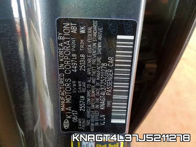 KNAGT4L37J5211278 фото 2