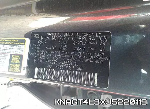 KNAGT4L3XJ5220119 фото 10