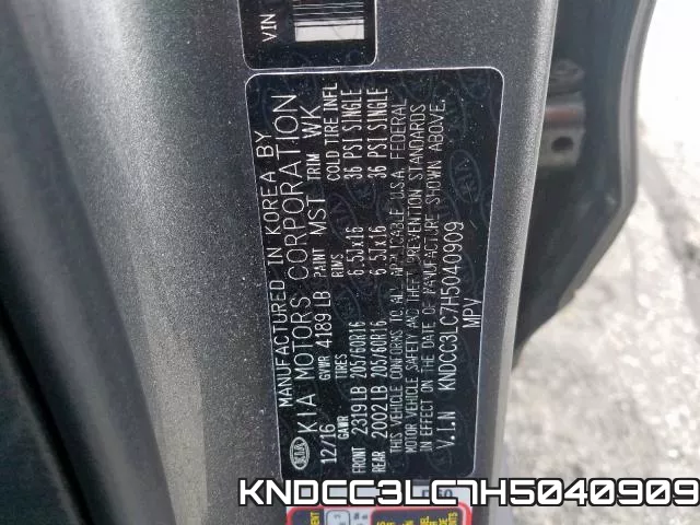 KNDCC3LC7H5040909 фото 2