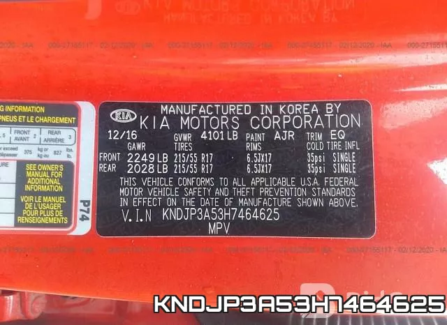 KNDJP3A53H7464625 фото 10