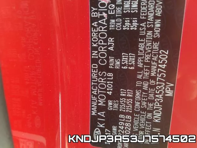 KNDJP3A53J7574502 фото 2