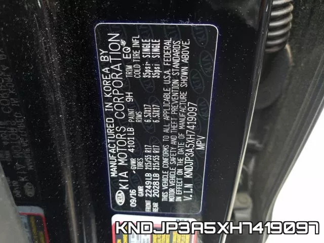 KNDJP3A5XH7419097 фото 2