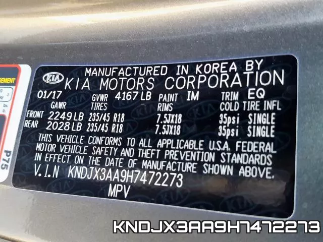 KNDJX3AA9H7472273 фото 2
