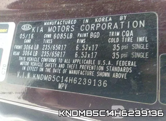 KNDMB5C14H6239136 фото 10