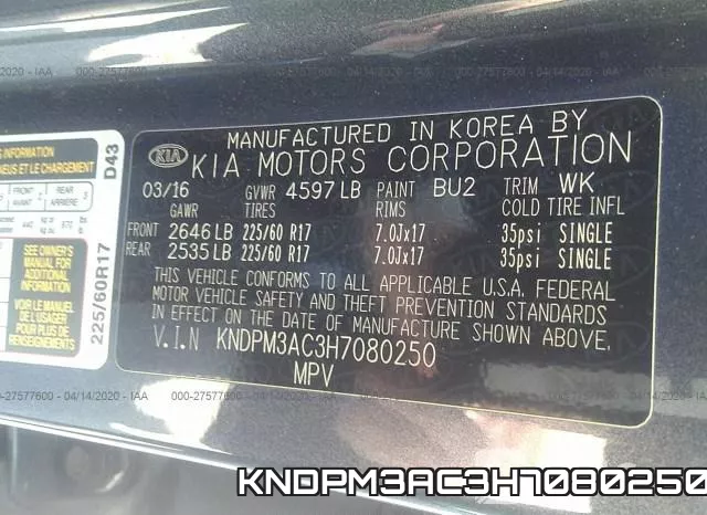KNDPM3AC3H7080250 фото 10