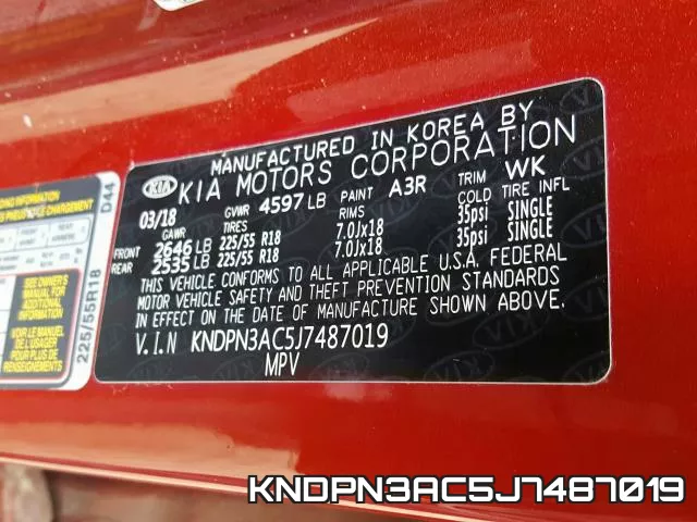 KNDPN3AC5J7487019 фото 2
