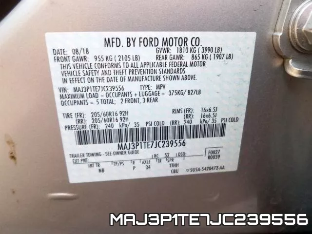 MAJ3P1TE7JC239556 фото 2