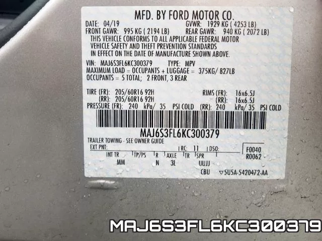 MAJ6S3FL6KC300379 фото 2
