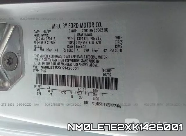 NM0LE7E2XK1426001 фото 10