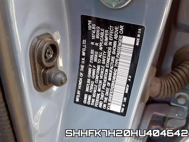 SHHFK7H20HU404642 фото 2
