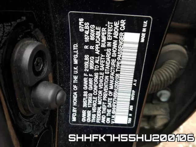 SHHFK7H55HU200106 фото 2
