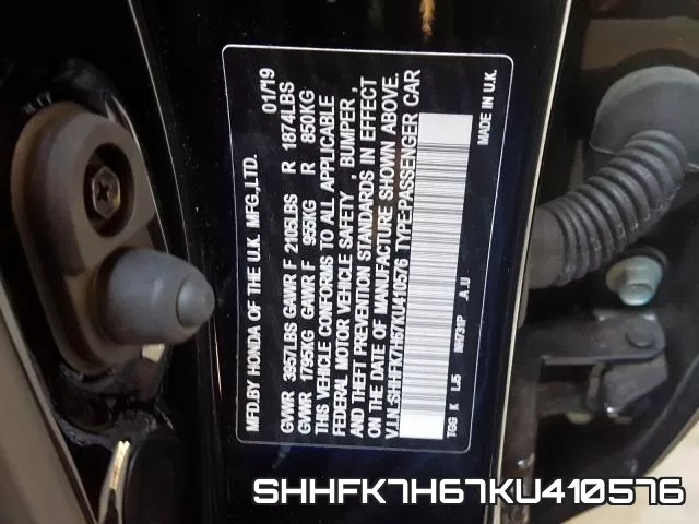 SHHFK7H67KU410576 фото 2