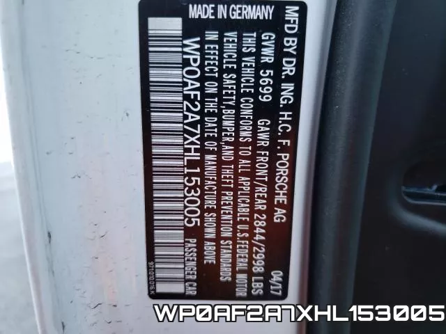 WP0AF2A7XHL153005 фото 2