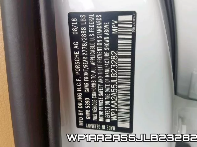 WP1AA2A55JLB23282 фото 2