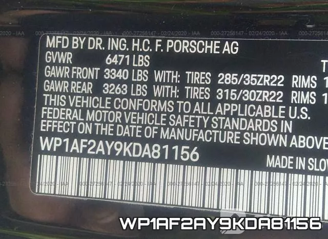 WP1AF2AY9KDA81156 фото 10