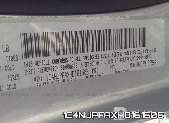 1C4NJPFAXHD161505 фото 10