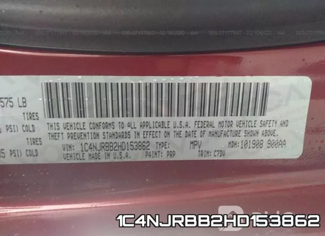 1C4NJRBB2HD153862 фото 10