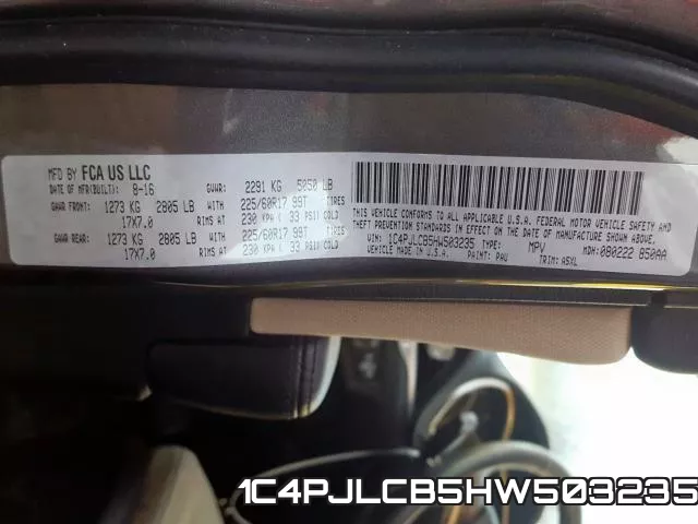 1C4PJLCB5HW503235 фото 2