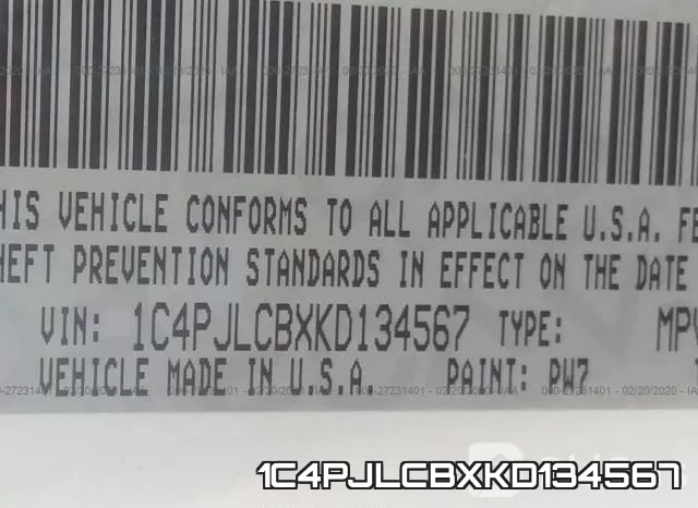1C4PJLCBXKD134567 фото 10