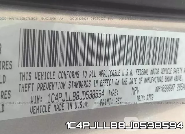 1C4PJLLB8JD538594 фото 10