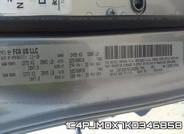 1C4PJMDX7KD346858 фото 10