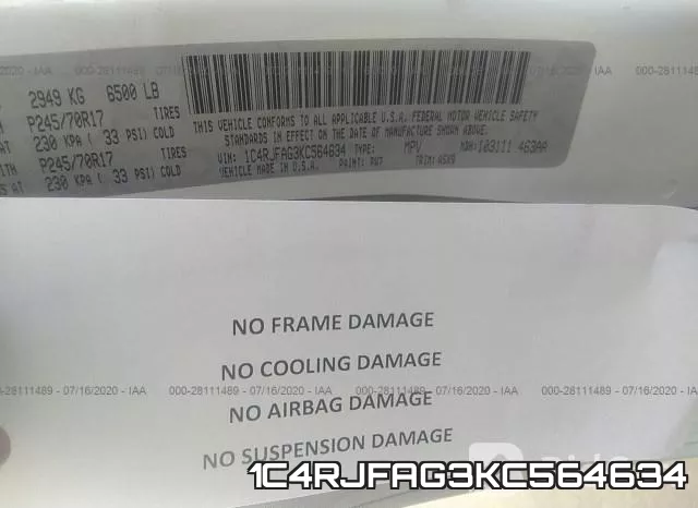 1C4RJFAG3KC564634 фото 10