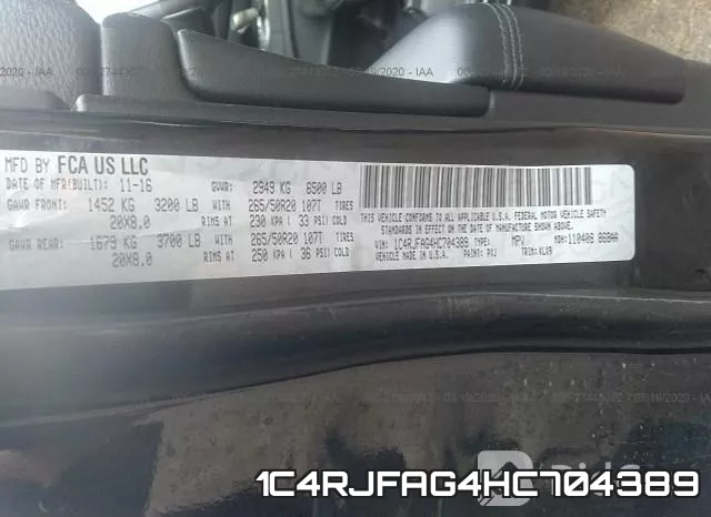 1C4RJFAG4HC704389 фото 10