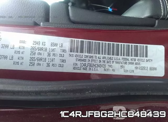 1C4RJFBG2HC848439 фото 10