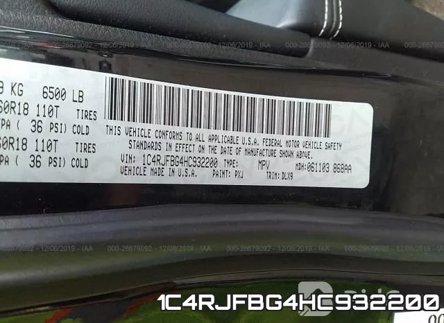 1C4RJFBG4HC932200 фото 10