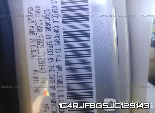 1C4RJFBG5JC129143 фото 10