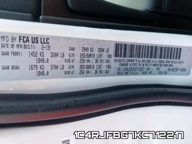1C4RJFBG7KC712217 фото 2