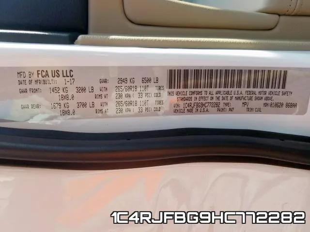1C4RJFBG9HC772282 фото 2