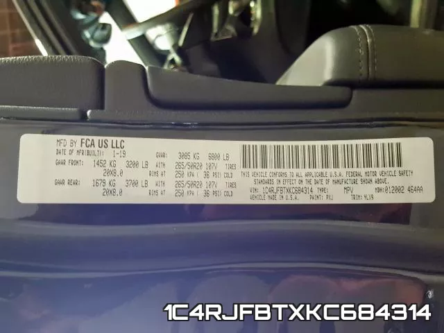 1C4RJFBTXKC684314 фото 2