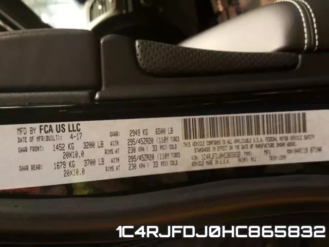 1C4RJFDJ0HC865832 фото 2