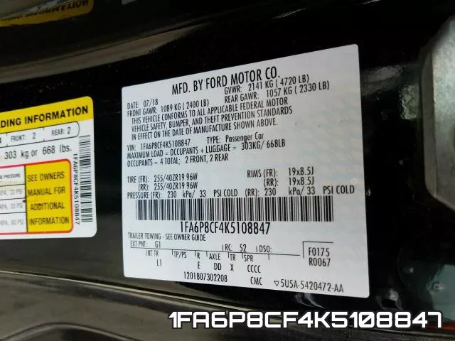 1FA6P8CF4K5108847 фото 2