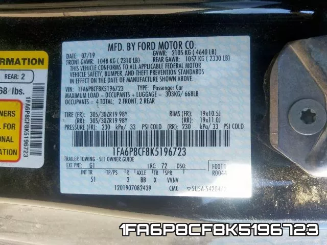 1FA6P8CF8K5196723 фото 2