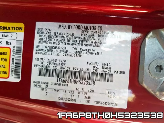 1FA6P8TH0H5323538 фото 2