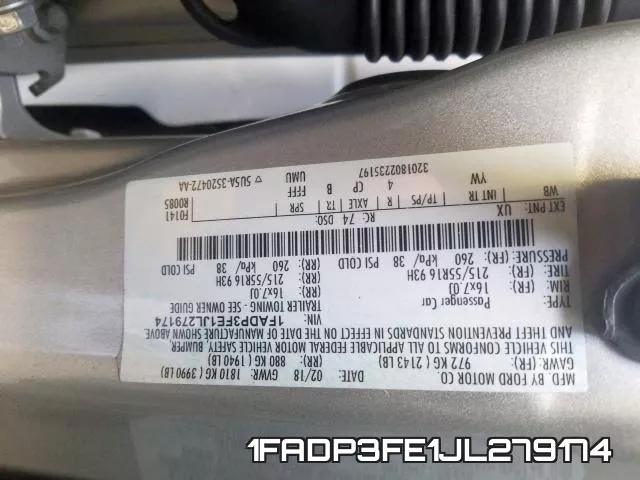 1FADP3FE1JL279174 фото 2