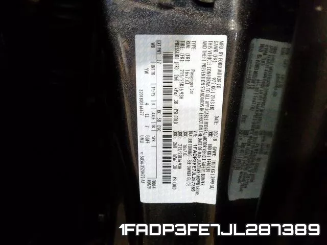 1FADP3FE7JL287389 фото 2